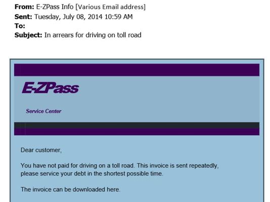 Security Alert: E-ZPass E-mail Scam